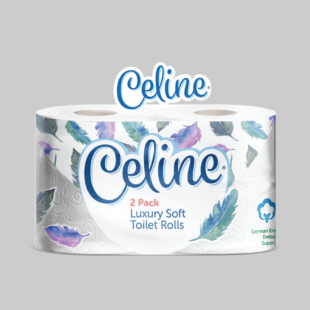  Celine Luxury Toilet Tissue - 200 Sheets   100% Virgin Soft   2 Ply - Ten Pack